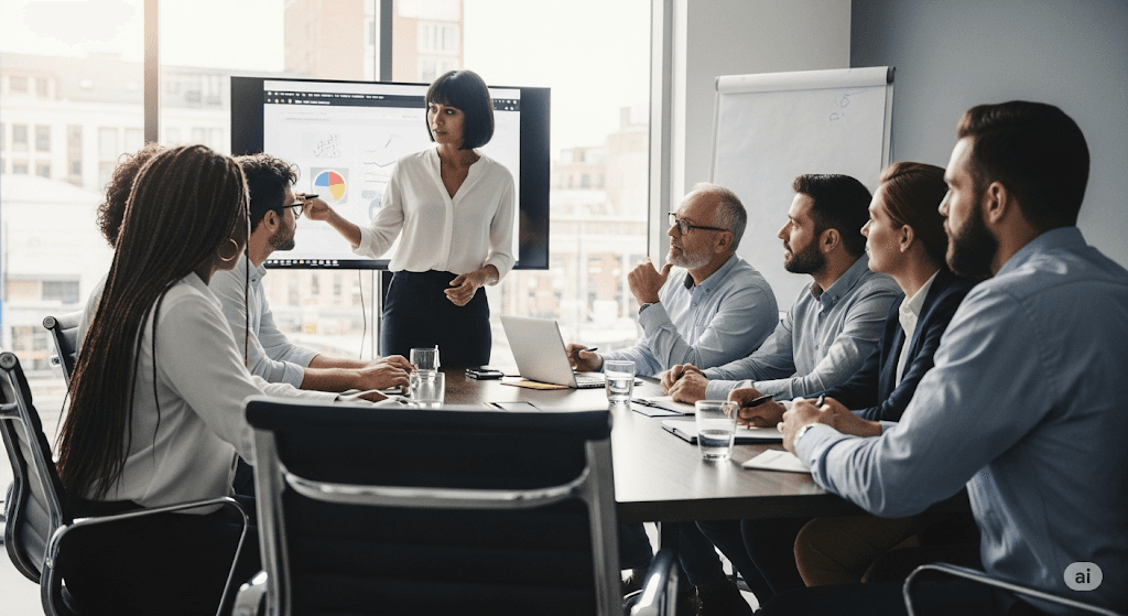 Business meeting with diverse team